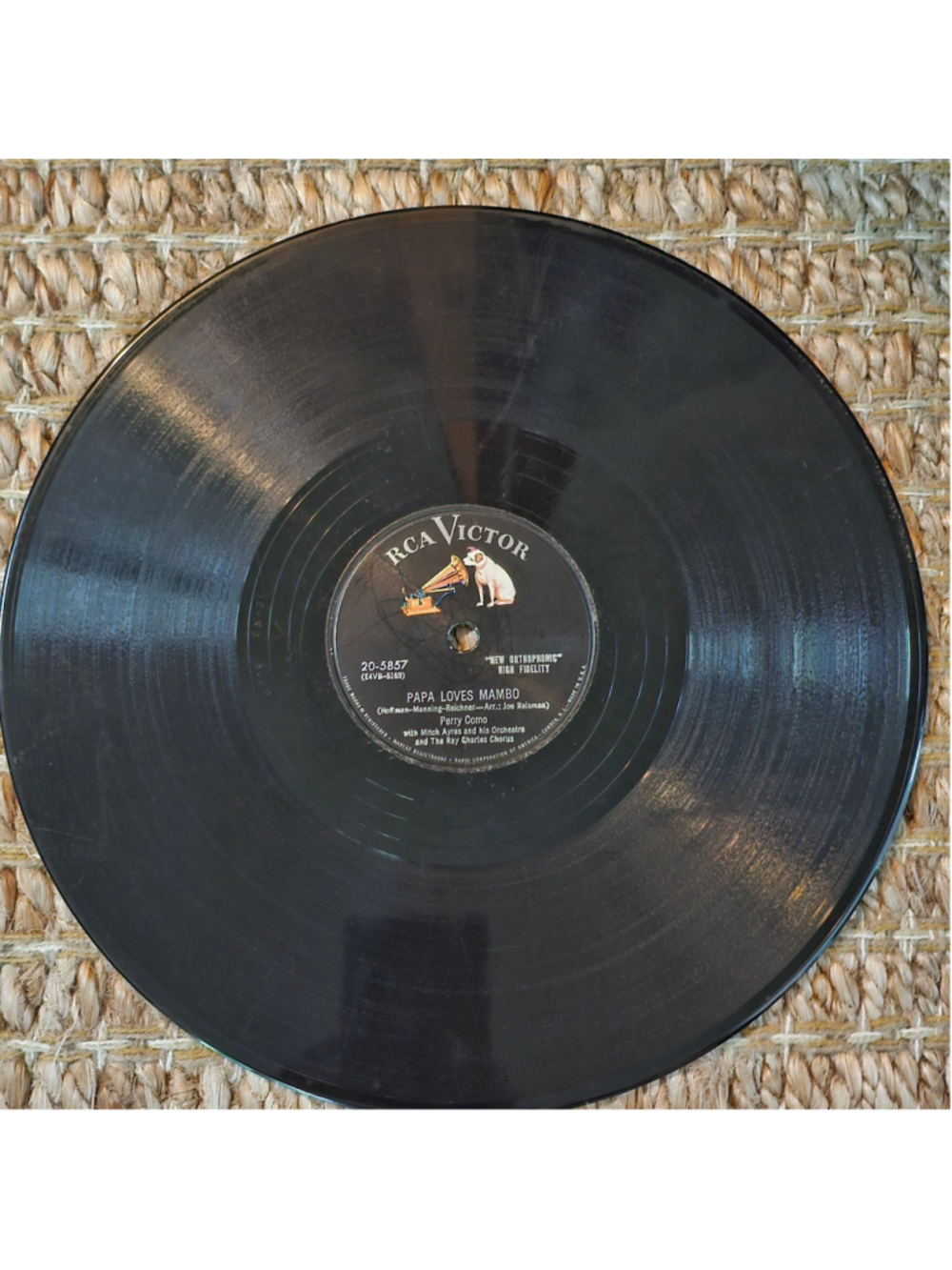 Perry Como Papa Loves Mambo RCA Victor 20-5857 10" 78 RPM Shellac 1954 Vintage